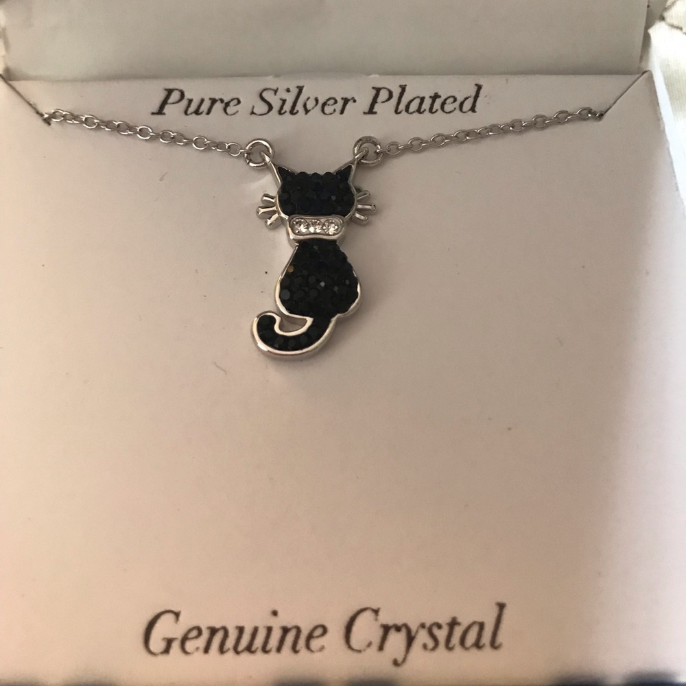 NWT. Crystal Cat Necklace